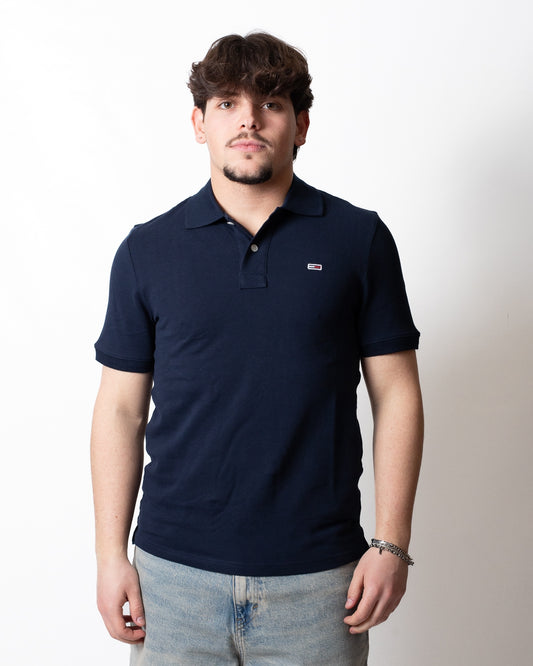 Polo Tommy Jeans basic con bandiera ricamata uomo