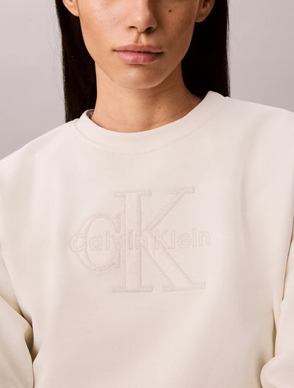Felpa Calvin Klein girocollo "Embroidery Logo" donna